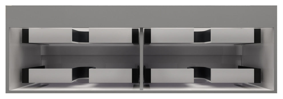 MAX 60" Single Floating Bath Vanity With Acrylic Sink, Gloss White