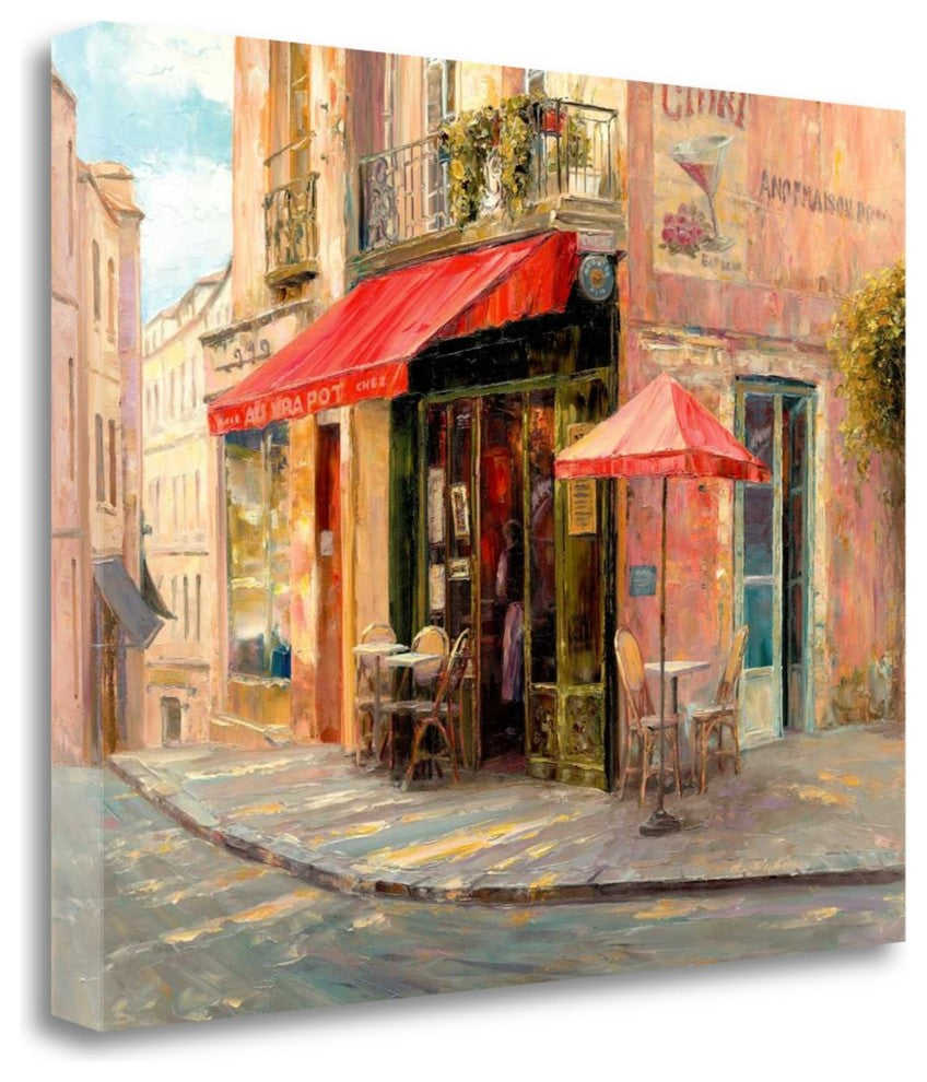 "Hillside Cafe" By Haixia Liu,Ready to Hang Giclee Print on Gallery Wrap Canvas