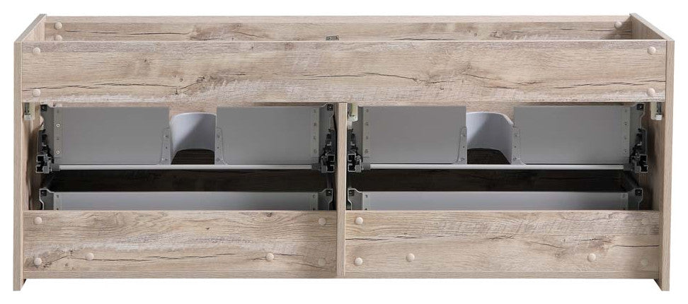 Fresca Catania 60" Natural Wood Wall Hung Double Sink Cabinet