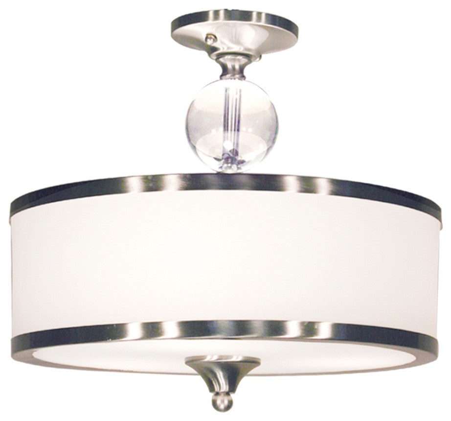 Cosmopolitan 3 Light Semi Flush Mount, Brushed Nickel