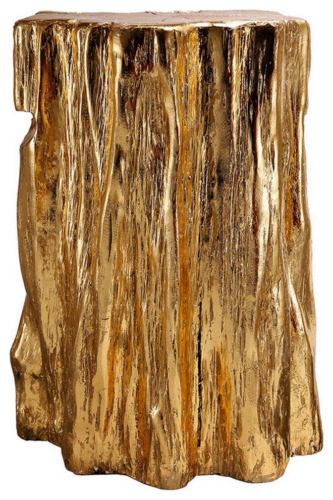 Well Designed Nature Inspired Tree Trunk Stool, Gold