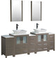 Torino 84" Gray Oak Modern Double Sink Bathroom Vanity, Faucet FFT3072BN