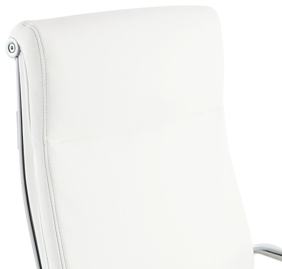 High Back Manager's Office Chair With Dillon Snow Fabric and Chrome Base