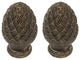 Urbanest Pineapple Lamp Finial, 2", Bronze With Gold Highlight, Set of 2