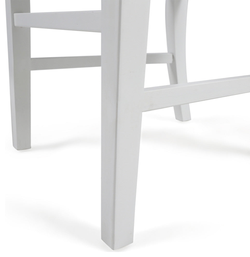GDF Studio Truda Farmhouse Acacia Wood Dining Chairs, Set of 2, White
