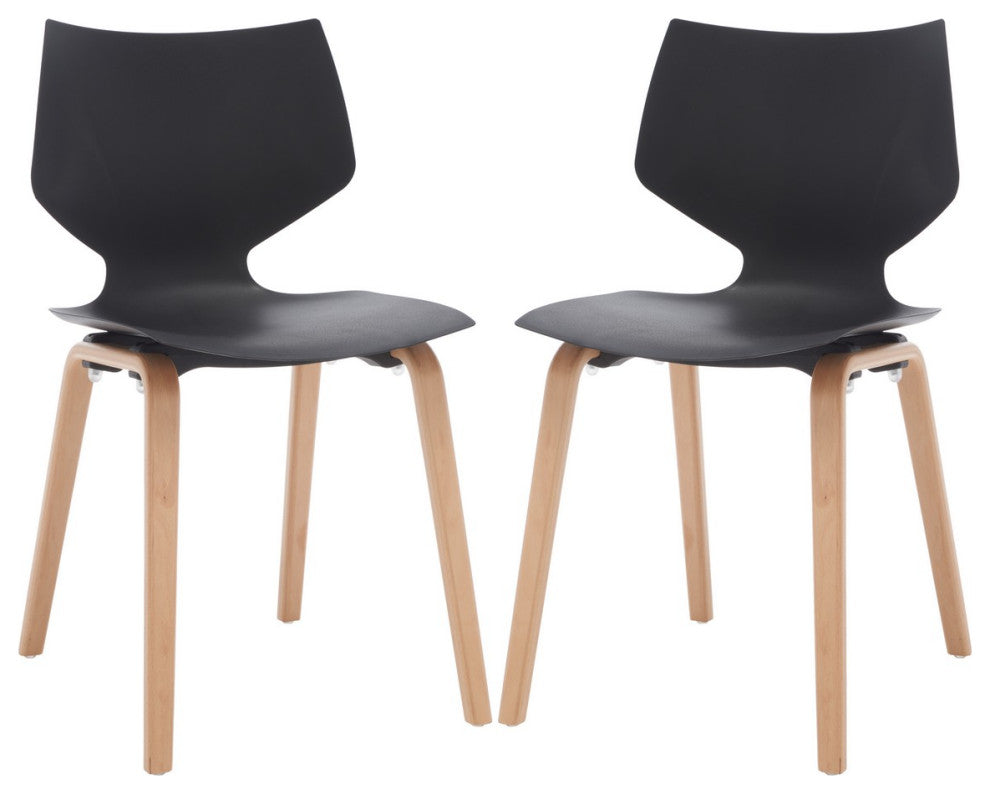 Safavieh Couture Darnel Molded Plastic Dining Chair, Black/Natural