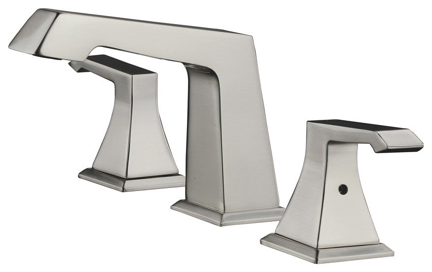 Balduina Brass 3 Hole 8"spread Bathroom Faucet, Brushed Nickel