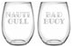 "Nauti Gull" and "Bad Buoy" 2-Piece Stemless Wine Glass Set