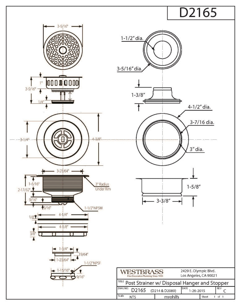 Two Wing Nut Style Large Kitchen Basket Strainer, Oil Rubbed Bronze, Antique Cop