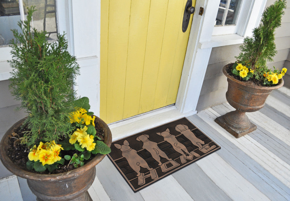 A1HC First Impression Dogs Home Rubber Mat, Beautifully Copper Finished 18"x30"