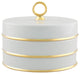 Arienne Trinket Box, White & 24k Gold