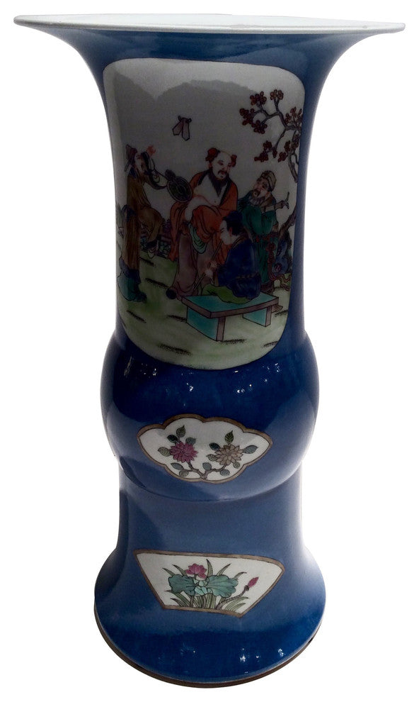 Trumpet Vase, Teal Blue