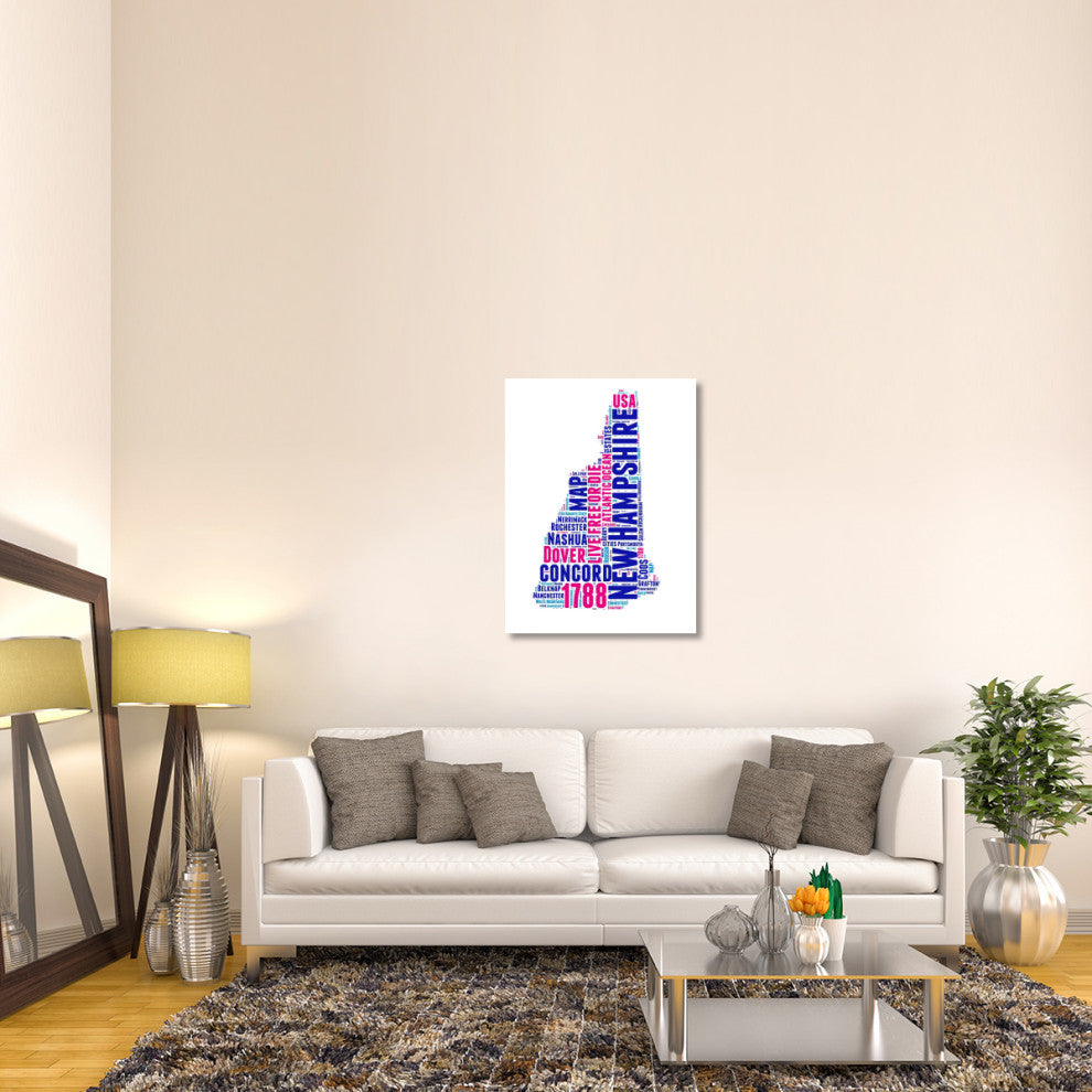 "New Hampshire Word Cloud Map" Fine Art Print