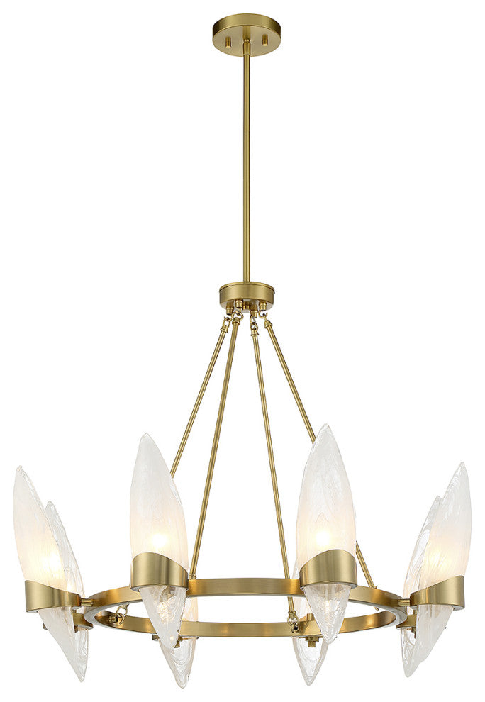 Nouvel 8-Light Chandelier, Warm Brass