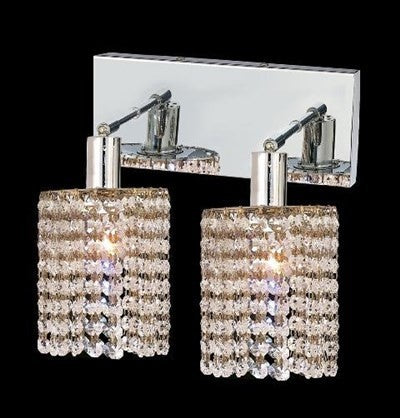 Elegant Mini Wall Sconce, Chrome Finish With Royal Cut Crystal