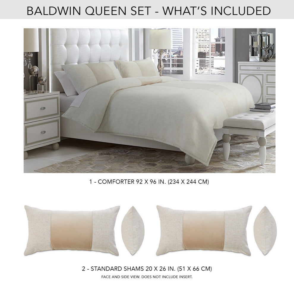 Baldwin 3-Piece Queen Comforter Set Cream