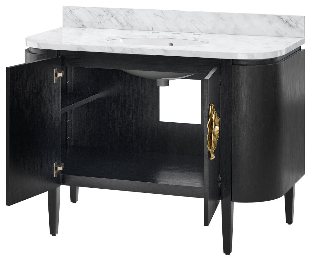 Briallen 48" Black Vanity with Oval Undermount Sink