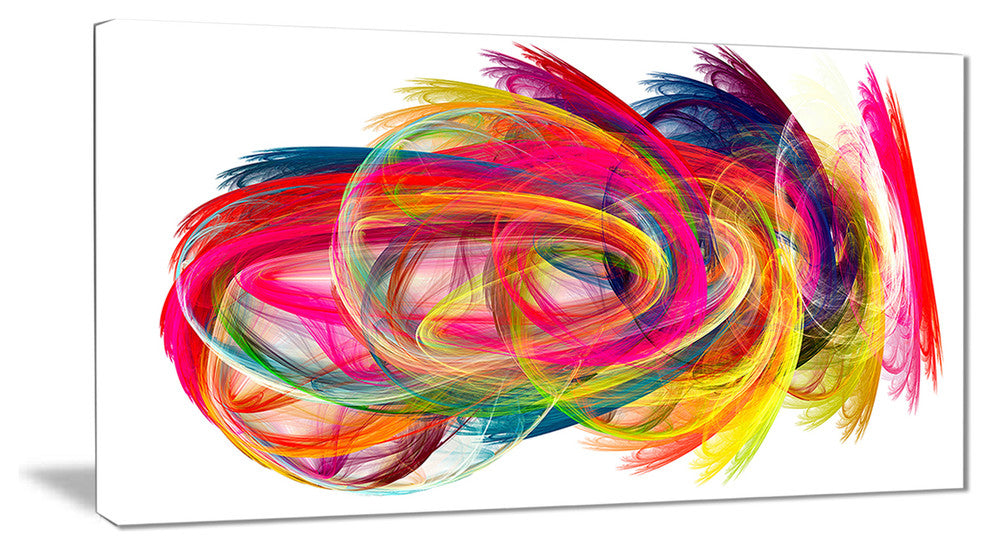 "Colorful Thick Strokes" Abstract Digital Art Canvas Print