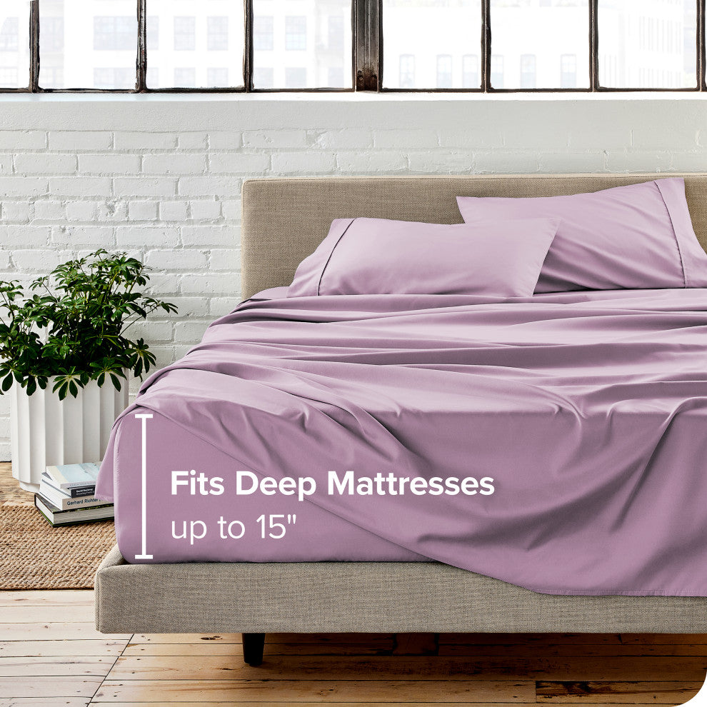 Bare Home 1800 Microfiber Sheet Set, Lavender, King
