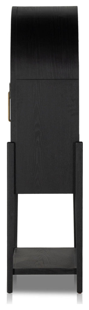 Tolle Bar Cabinet Drifted Matte Black Veneer, Drifted Oak Veneer, Matte Black