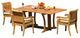 4-Piece Set, 69" Warwick Table, 3 Giva Chairs, Sunbrella Cushion, Buttercup