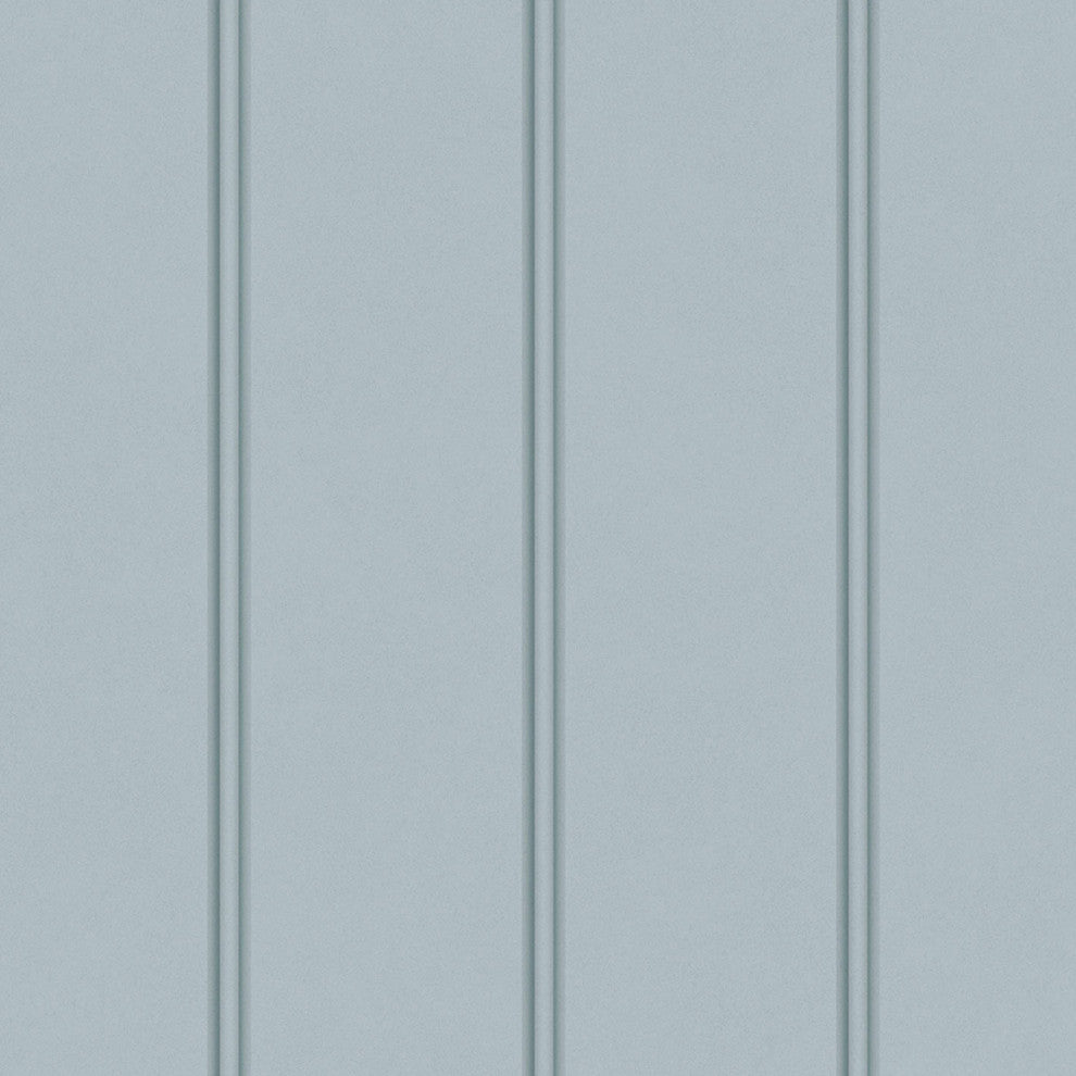 Laura Ashley Chalford Wood Panelling Wallpaper, Seaspray Blue