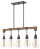 Hinkley Denton Small Five Light Linear, Industrial Iron