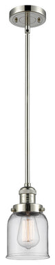 1-Light Small Bell 5" Pendant, Polished Nickel, Glass: Clear