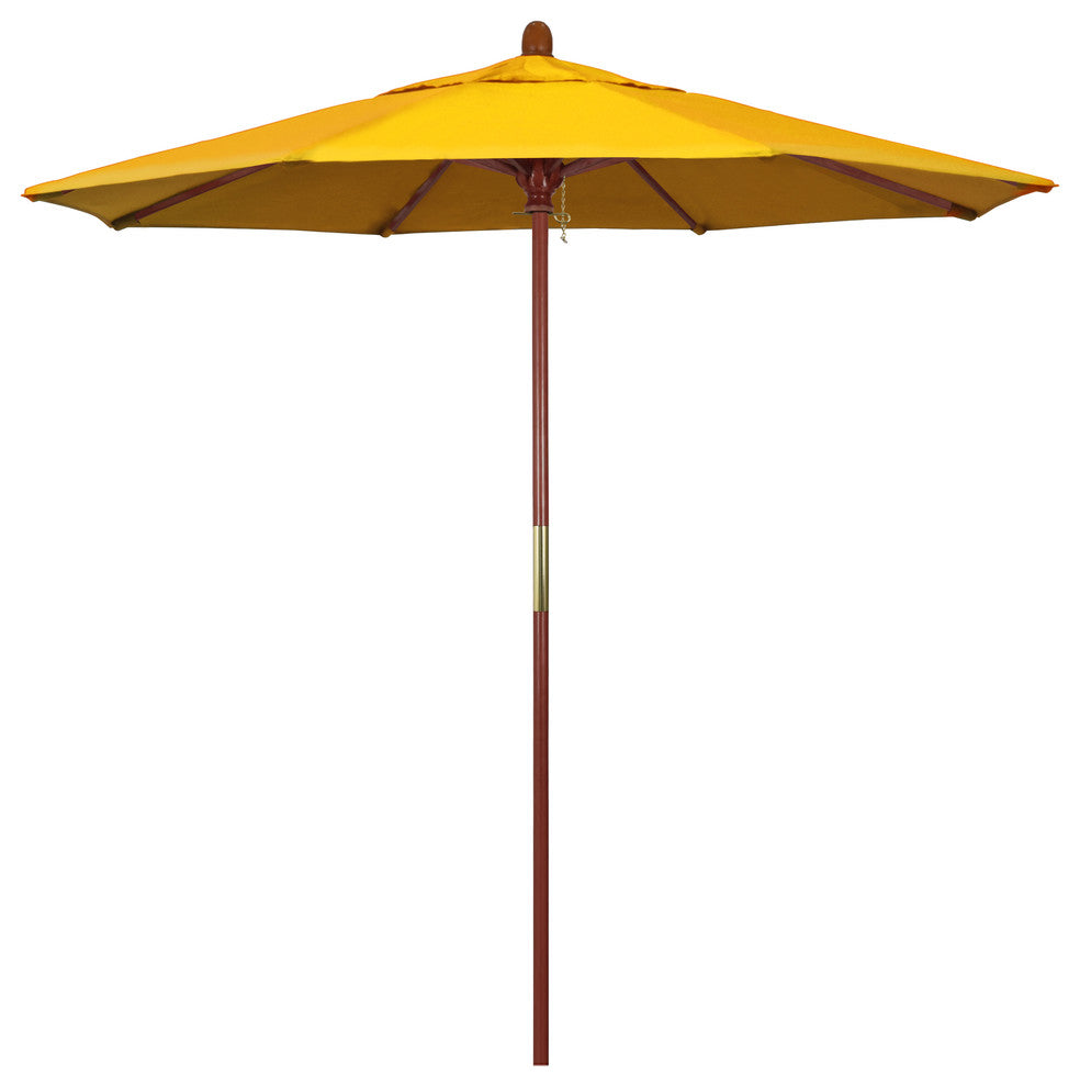7.5' Wood Umbrella, Sunflower Yellow