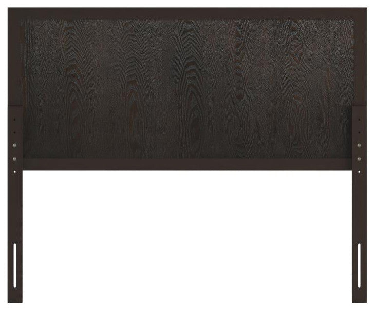 Oliver Paneled Wooden Adjustable Headboard for Metal Bed Frames, Dark Brown, Full