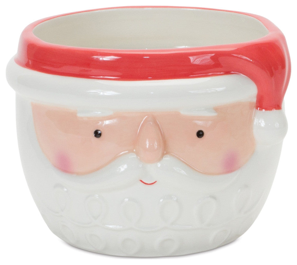 Ceramic Santa Planter, 2-Piece Set