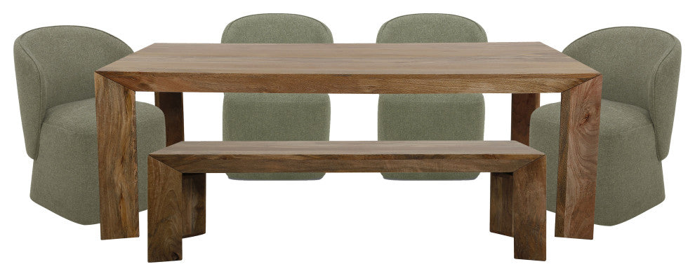 Parker House Crossings Downtown 86 In. Dining Table With 4 Upholstered Chairs