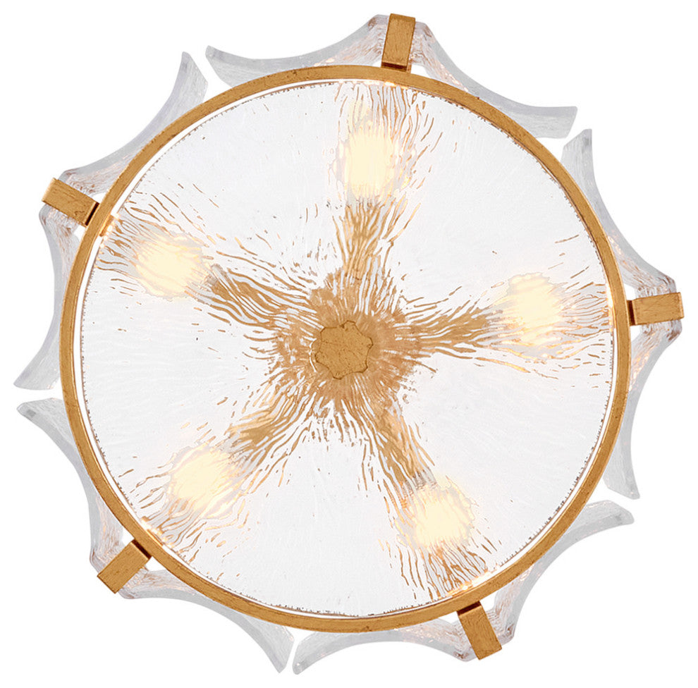 Fredrick Ramond Florian Medium Semi-Flush Mount, Distressed Brass