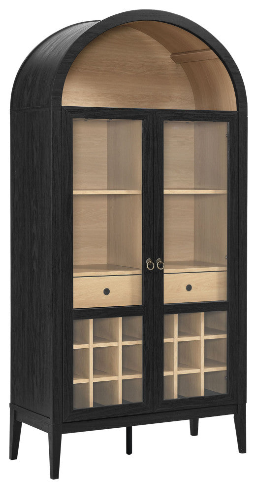 Nolan Arched Bar Cabinet, Black