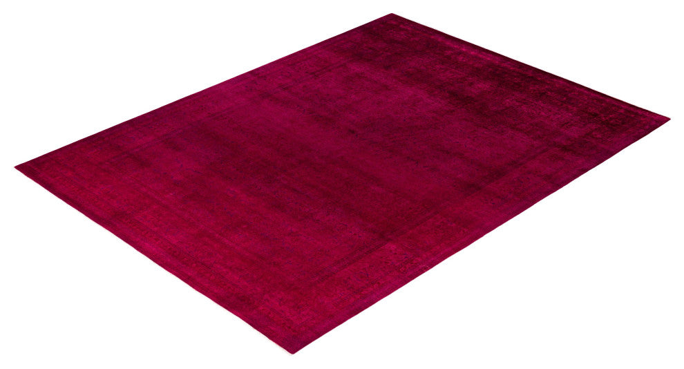 Overdyed One-of-a-Kind Hand-Knotted Area Rug Pink, 9' 3" x 11' 10"