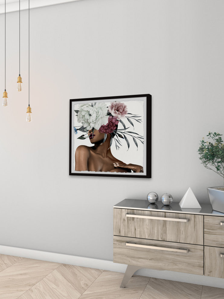 "Take a Flower" Framed Painting Print, 18x18