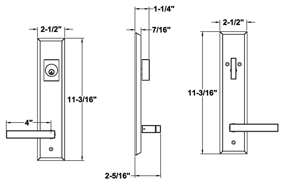 Times Square Entry Door Lock Handleset With Delta lever, Antique Black
