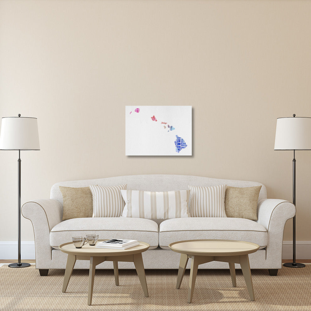 "Hawaii Watercolor Word Cloud" Fine Art Print