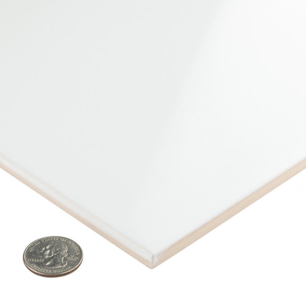 More Plain Glossy White Ceramic Wall Tile