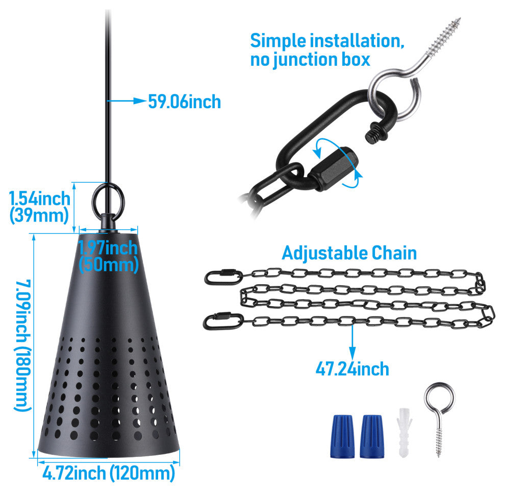 4 Pack LED Outdoor Pendant Lights, 5W Low Voltage Hanging Lights