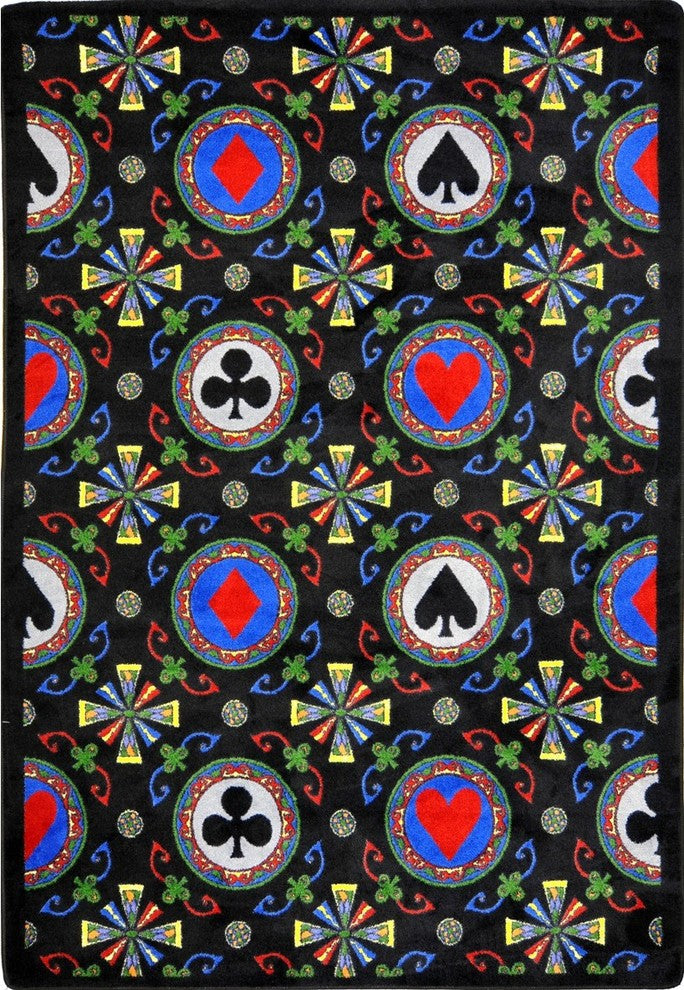 Games People Play, Stacked Deck, Black, 5'4"x7'8"