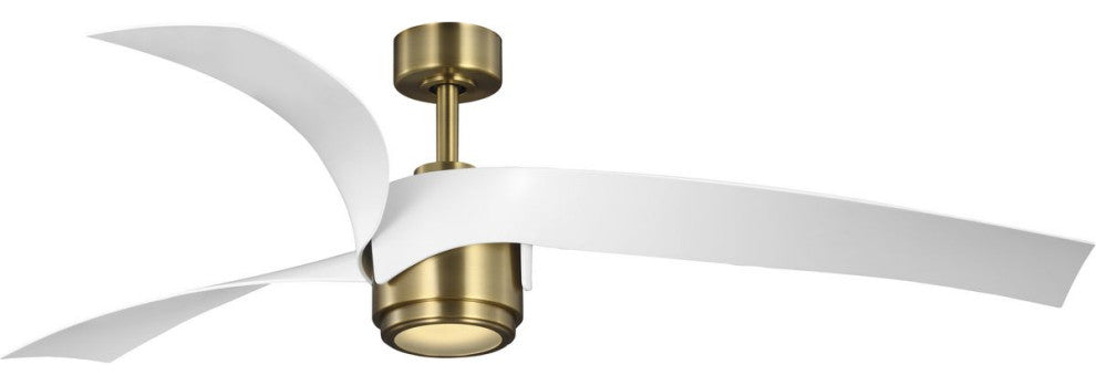 Insigna Collection 60-in 3-Blade Vintage Brass Ceiling Fan w Matte White Blades