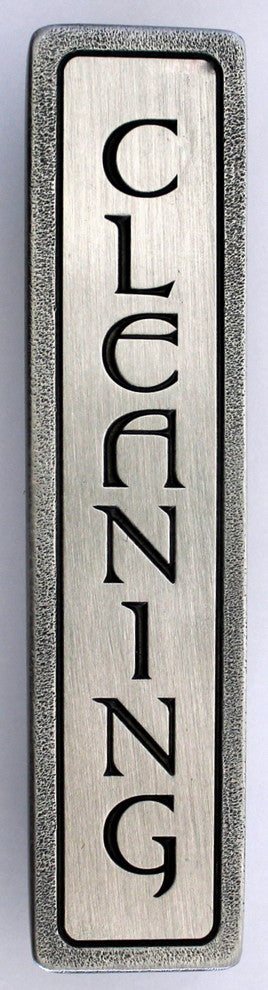 "CLEANING" Pull Antique Pewter (Vertical)