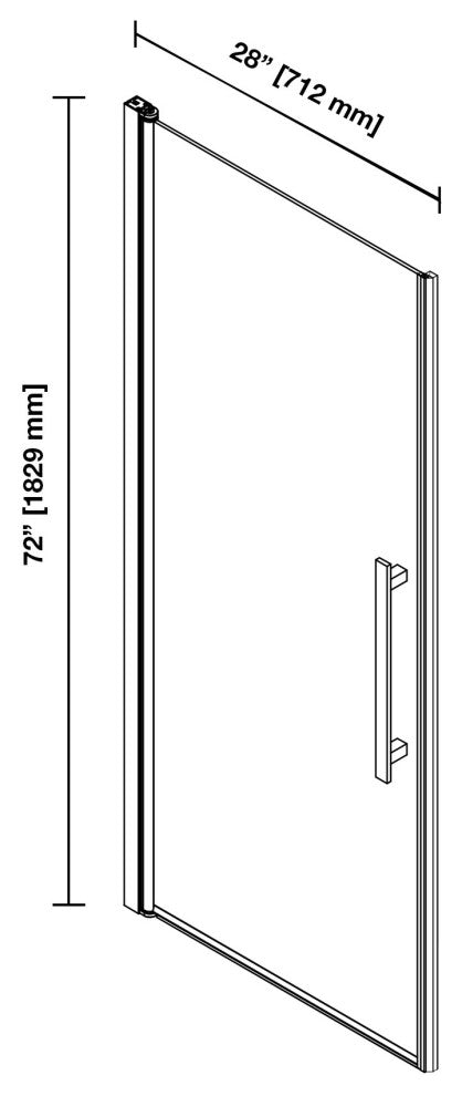 Pasadena 28-29 3/8"Wx72"H Alcove Pivot Shower Door Brushed Gold