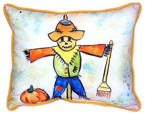 Pair of Betsy Drake Scarecrow Large Indoor/Outdoor Pillows 16x20