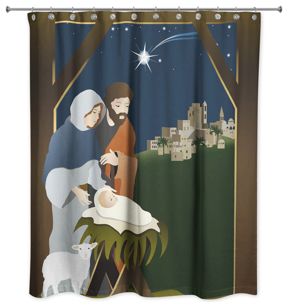 Traditional Nativity 71x74 Shower Curtain