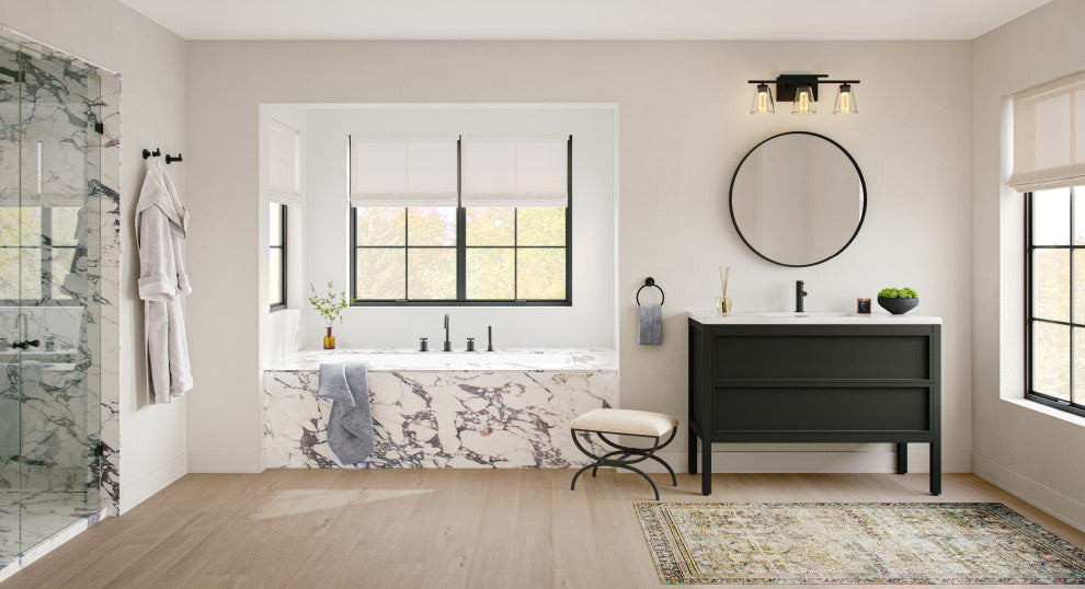 The Shiloh Bathroom Vanity, Charcoal Oak, 48", Single Sink, Freestanding