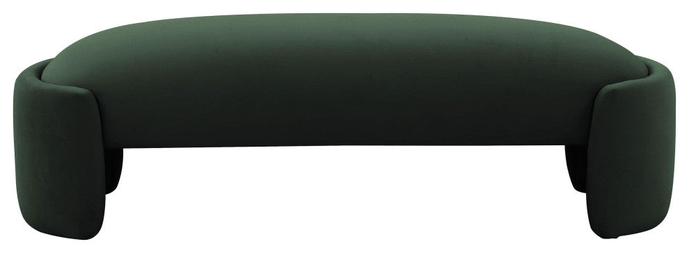 Toledo Forest Green Velvet Bench
