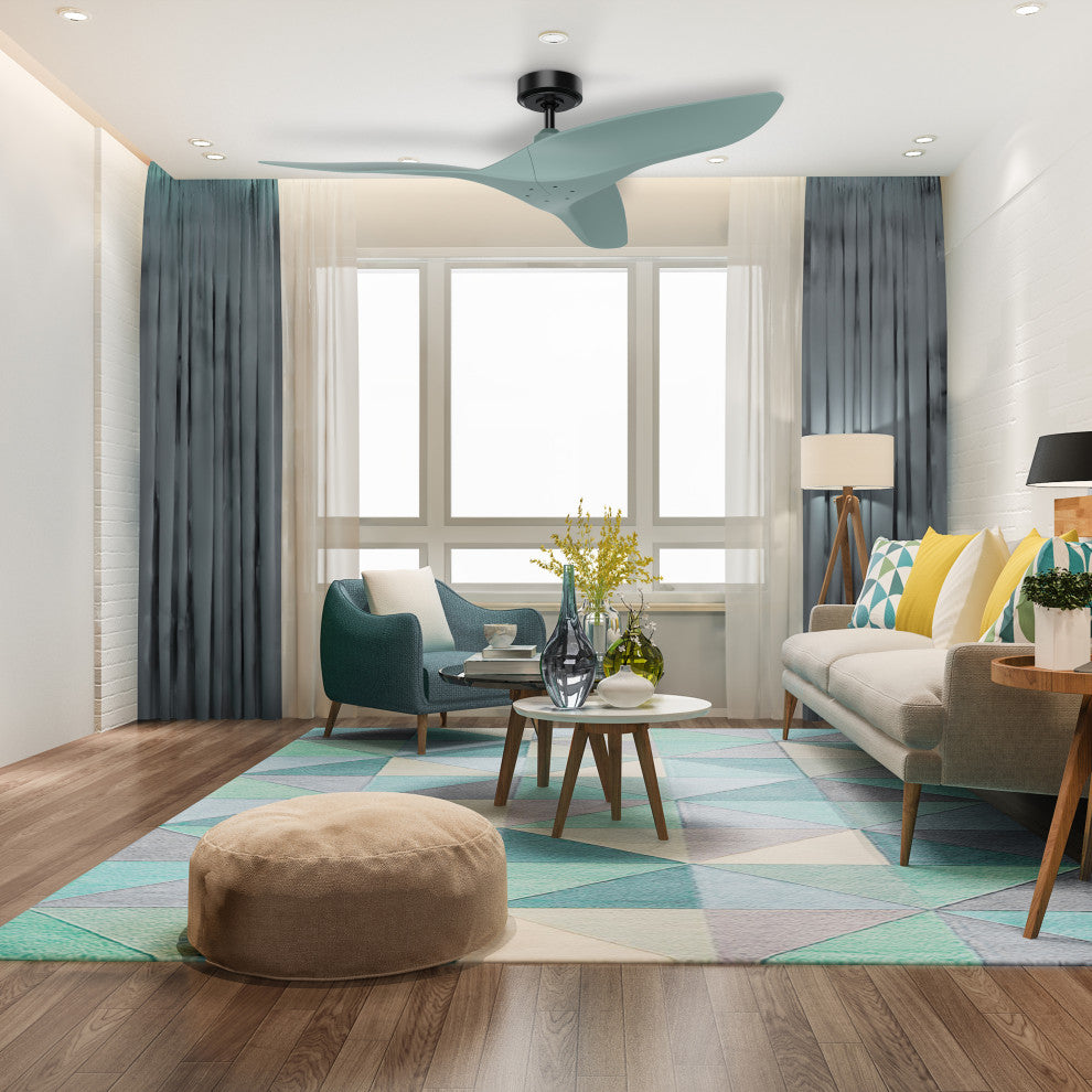 Aerofanture 52 in Modern Indoor Black DC Motor Ceiling Fan With Remote