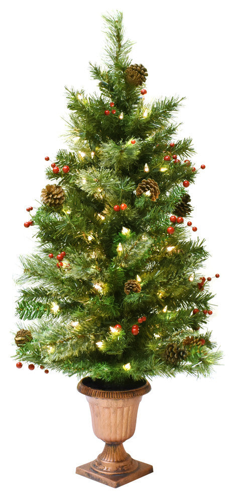Astella 3.5' Pre-Lit Christmas Tree With 50 Ul-Rated Lights and Stand, Green